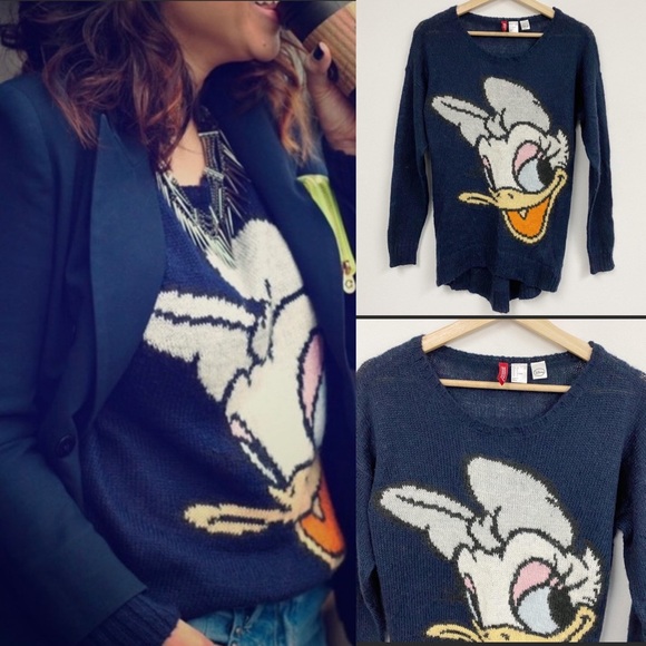 H&M Sweaters - H&M Divided Disney Daisy duck wool blend sweater